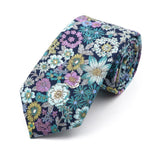 ZONFAZ Cotton Floral Neckties For Men Women 6.5cm Skinny Flower Wedding Ties