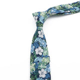 ZONFAZ Cotton Floral Neckties For Men Women 6.5cm Skinny Flower Wedding Ties