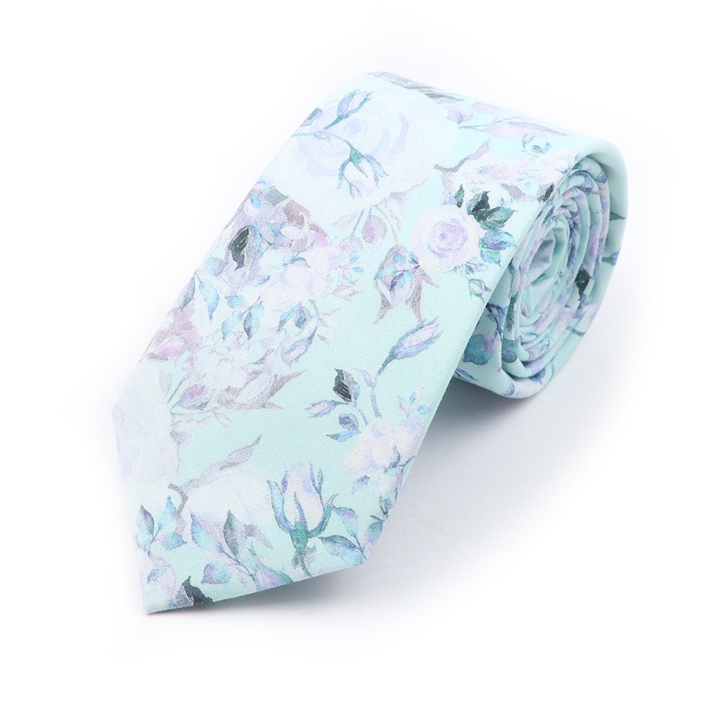 ZONFAZ Cotton Floral Neckties For Men Women 6.5cm Skinny Flower Wedding Ties