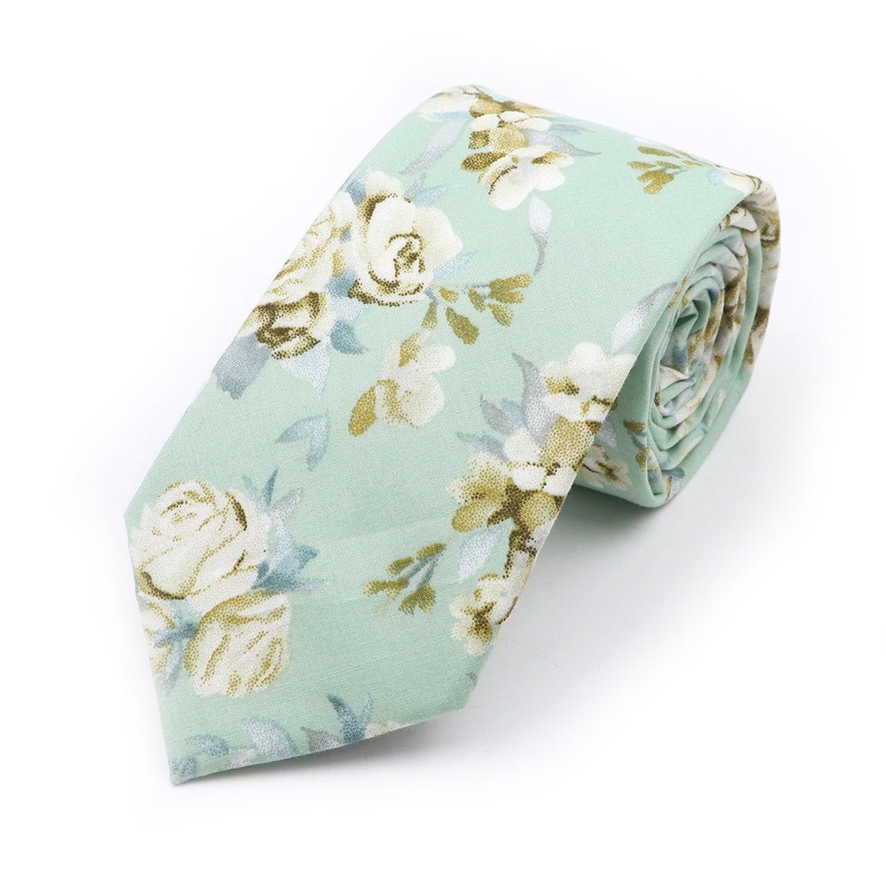 ZONFAZ Cotton Floral Neckties For Men Women 6.5cm Skinny Flower Wedding Ties