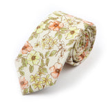 ZONFAZ Cotton Floral Neckties For Men Women 6.5cm Skinny Flower Wedding Ties