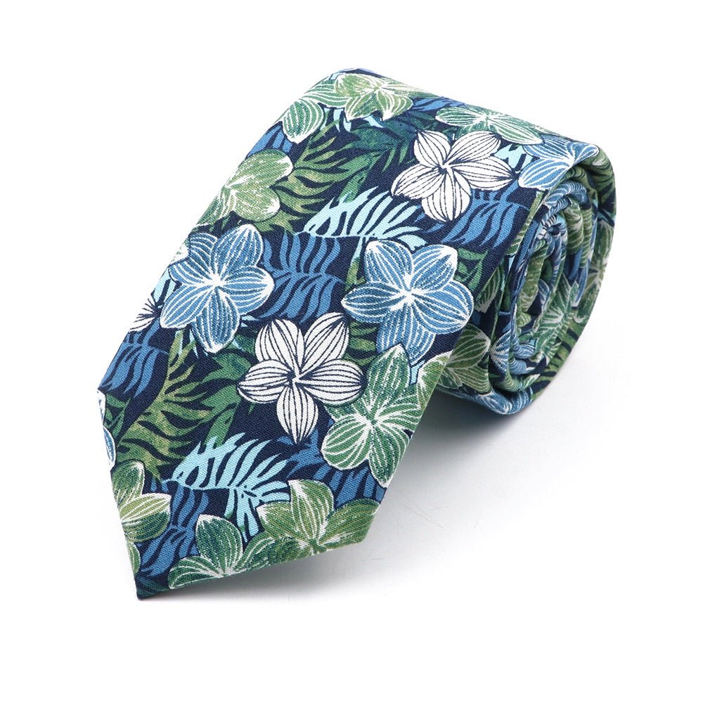 ZONFAZ Cotton Floral Neckties For Men Women 6.5cm Skinny Flower Wedding Ties