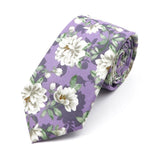 ZONFAZ Cotton Floral Neckties For Men Women 6.5cm Skinny Flower Wedding Ties