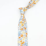 ZONFAZ Cotton Floral Tie For Men Women Skinny Flower Wedding Casual Neckties