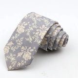 ZONFAZ Cotton Floral Tie For Men Women Skinny Flower Wedding Casual Neckties