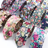 ZONFAZ Cotton Floral Ties for Men Skinny Flower Necktie 6cm Width