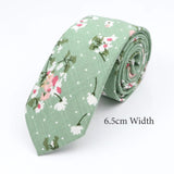 ZONFAZ Cotton Floral Ties for Men Skinny Flower Necktie 6cm Width