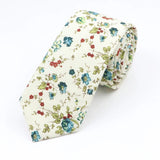 ZONFAZ Cotton Floral Ties for Men Skinny Flower Necktie 6cm Width