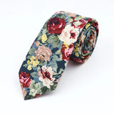 ZONFAZ Cotton Floral Ties for Men Skinny Flower Necktie 6cm Width