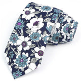 ZONFAZ Cotton Floral Ties For Men Women Elegant Flower Printed Skinny Necktie