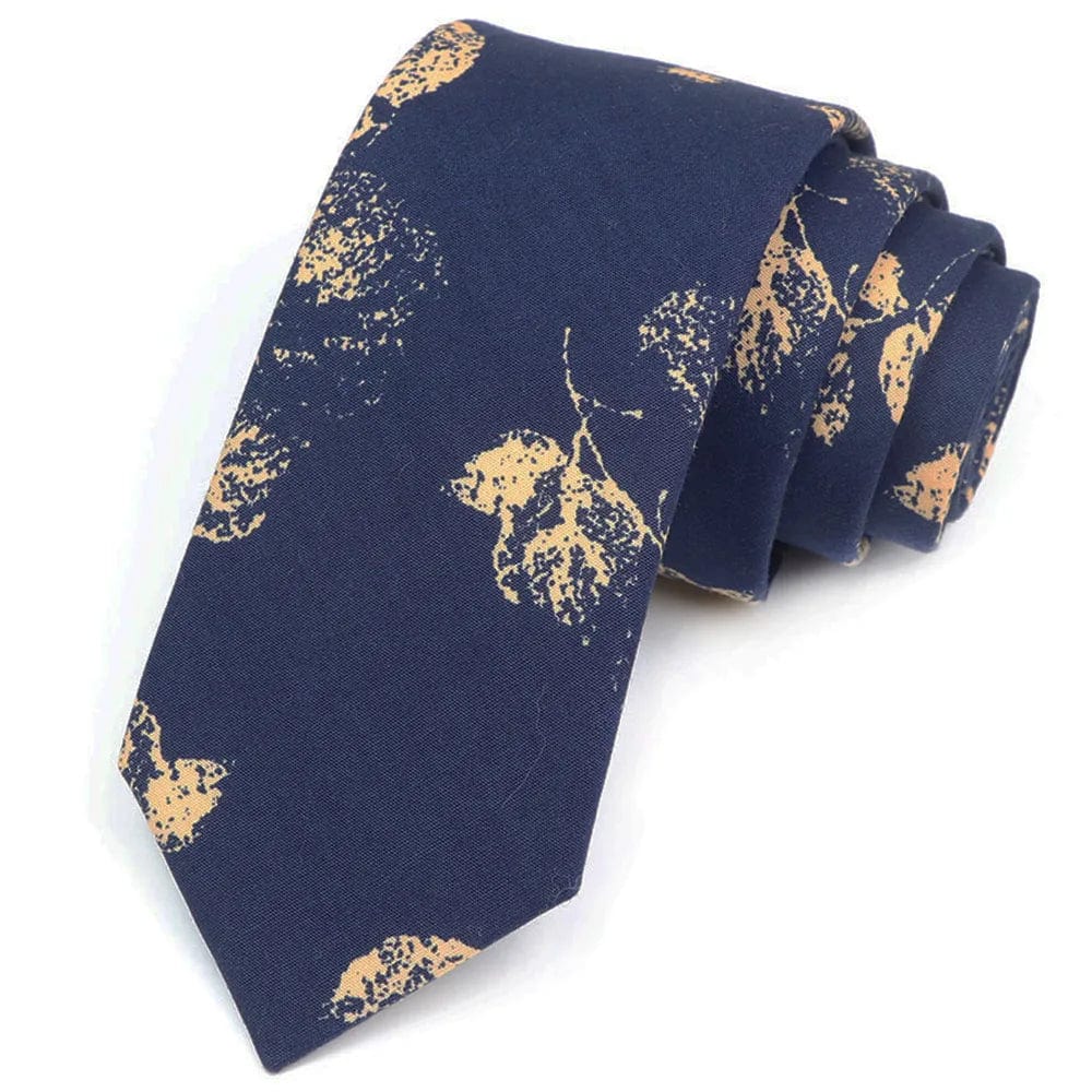 ZONFAZ Cotton Floral Ties For Men Women Elegant Flower Printed Skinny Necktie