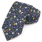 ZONFAZ Cotton Floral Ties For Men Women Elegant Flower Printed Skinny Necktie