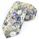 ZONFAZ Cotton Floral Ties For Men Women Elegant Flower Printed Skinny Necktie