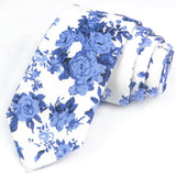 ZONFAZ Cotton Floral Ties For Men Women Elegant Flower Printed Skinny Necktie