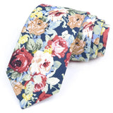 ZONFAZ Cotton Floral Ties For Men Women Elegant Flower Printed Skinny Necktie