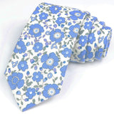 ZONFAZ Cotton Floral Ties For Men Women Elegant Flower Printed Skinny Necktie