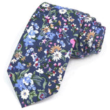 ZONFAZ Cotton Floral Ties For Men Women Elegant Flower Printed Skinny Necktie