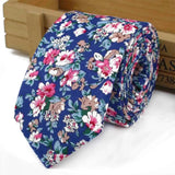 ZONFAZ Cotton Floral Ties For Men Women Elegant Flower Printed Skinny Necktie