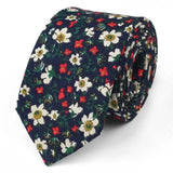 ZONFAZ Cotton Floral Ties For Men Women Elegant Flower Printed Skinny Necktie