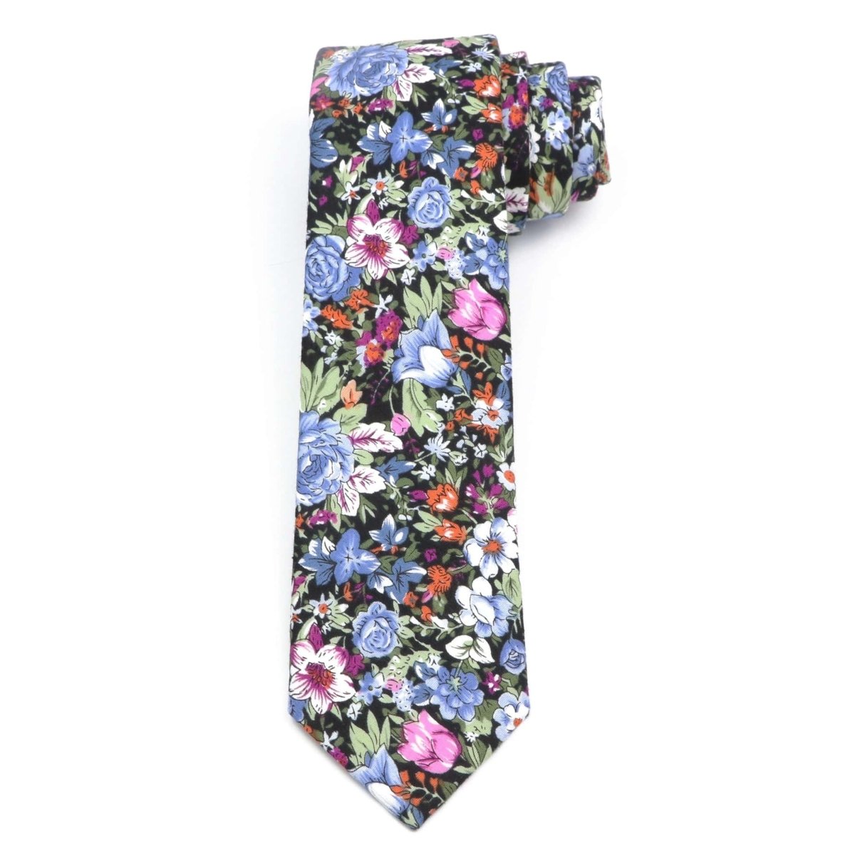 ZONFAZ Cotton Floral Ties For Men Women Elegant Flower Printed Skinny Necktie