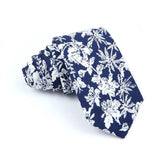 ZONFAZ Cotton Floral Ties For Men Women Skinny Flower Necktie