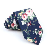 ZONFAZ Cotton Floral Ties For Men Women Skinny Flower Necktie