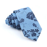 ZONFAZ Cotton Floral Ties For Men Women Skinny Flower Necktie