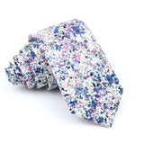 ZONFAZ Cotton Floral Ties For Men Women Skinny Flower Necktie