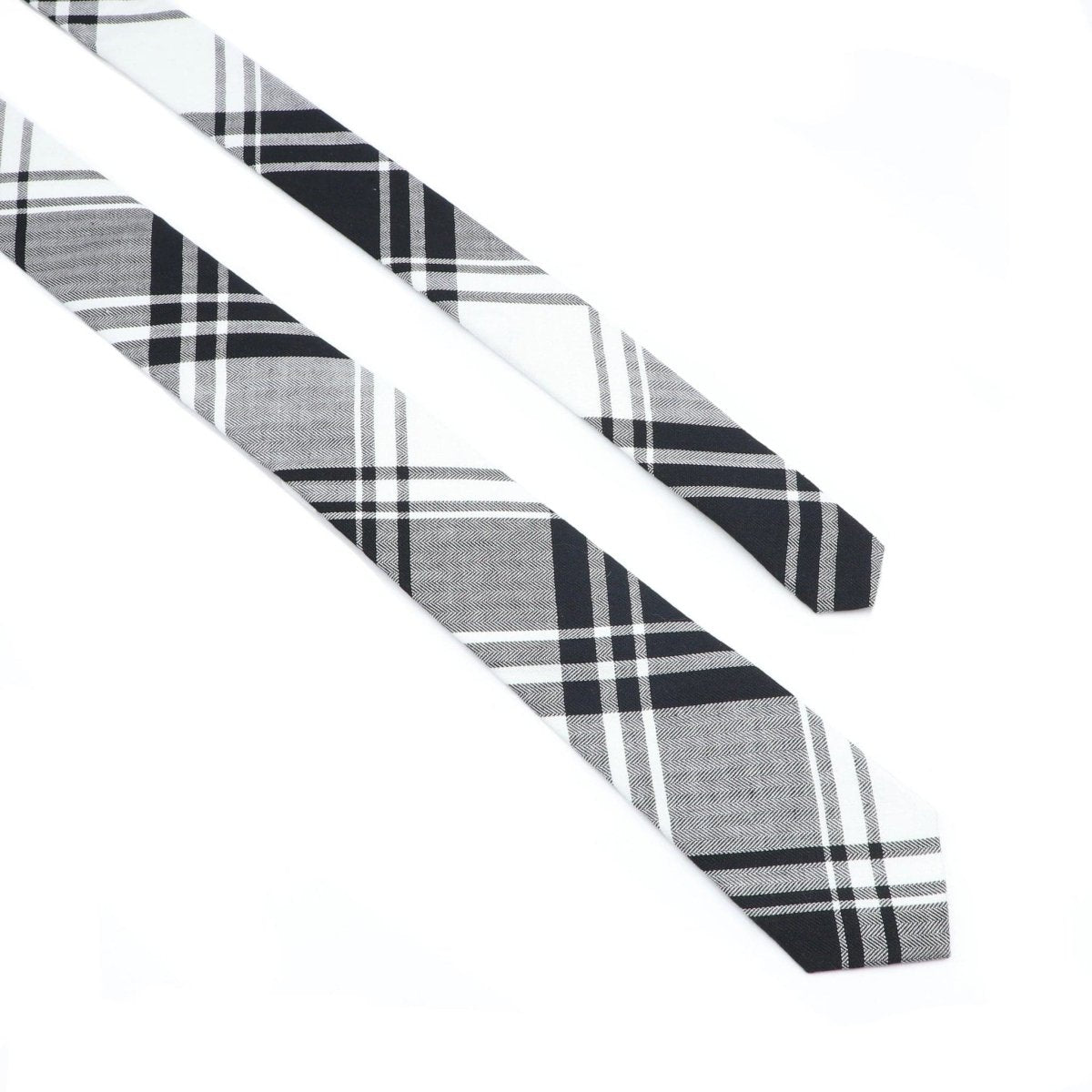 ZONFAZ Cotton Plaid Striped Skinny Neckties