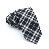 ZONFAZ Cotton Plaid Striped Skinny Neckties