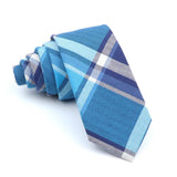 ZONFAZ Cotton Plaid Striped Skinny Neckties