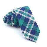 ZONFAZ Cotton Plaid Striped Skinny Neckties