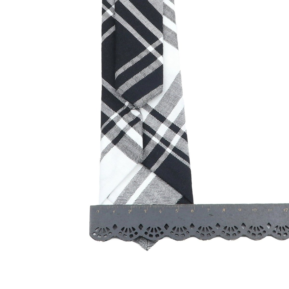 ZONFAZ Cotton Plaid Striped Skinny Neckties