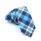 ZONFAZ Cotton Plaid Striped Skinny Neckties