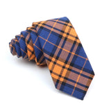 ZONFAZ Cotton Plaid Striped Skinny Neckties