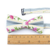 ZONFAZ Cute Cartoon Linen Tie Bowtie Pocket Square Set 4pcs Family Suit