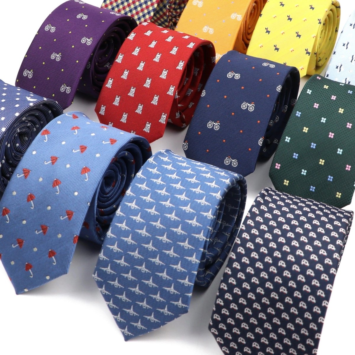 ZONFAZ Cute Cartoon Slim Ties