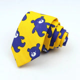 ZONFAZ Cute Colourful Cartoon Tie For Men Women Skinny Cotton Animal Fruits Print Necktie