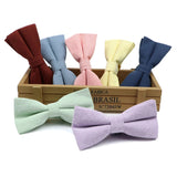 ZONFAZ Cute Solid Color Cotton Bow Ties