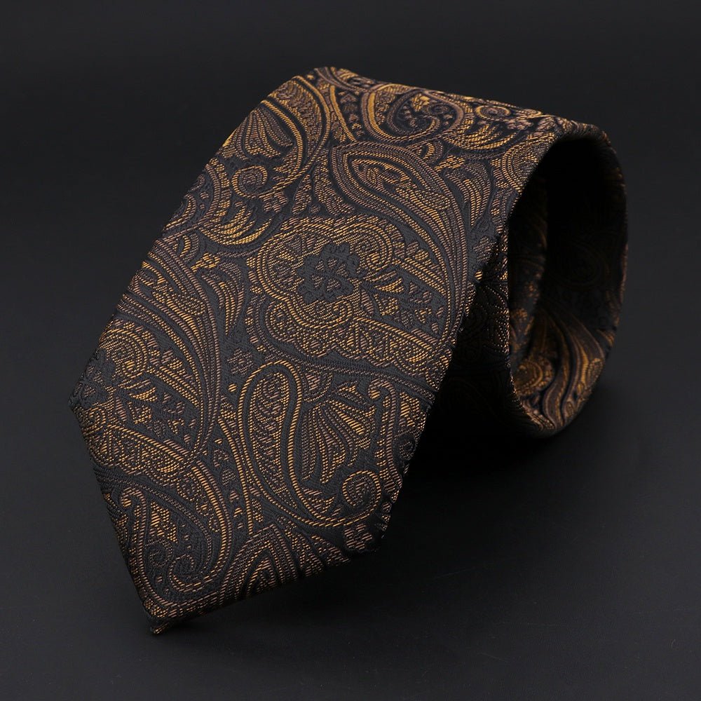 ZONFAZ Fashion Jacquard Paisley Striped Silk Neckties For Men Formal Business Party Skinny Ties