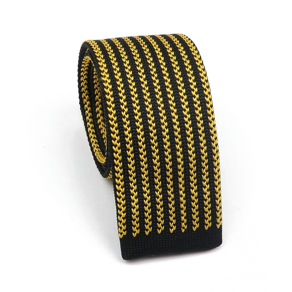 ZONFAZ Fashion Leisure Knitted Ties for Men Colourful Striped Woven Skinny Knit Neckties