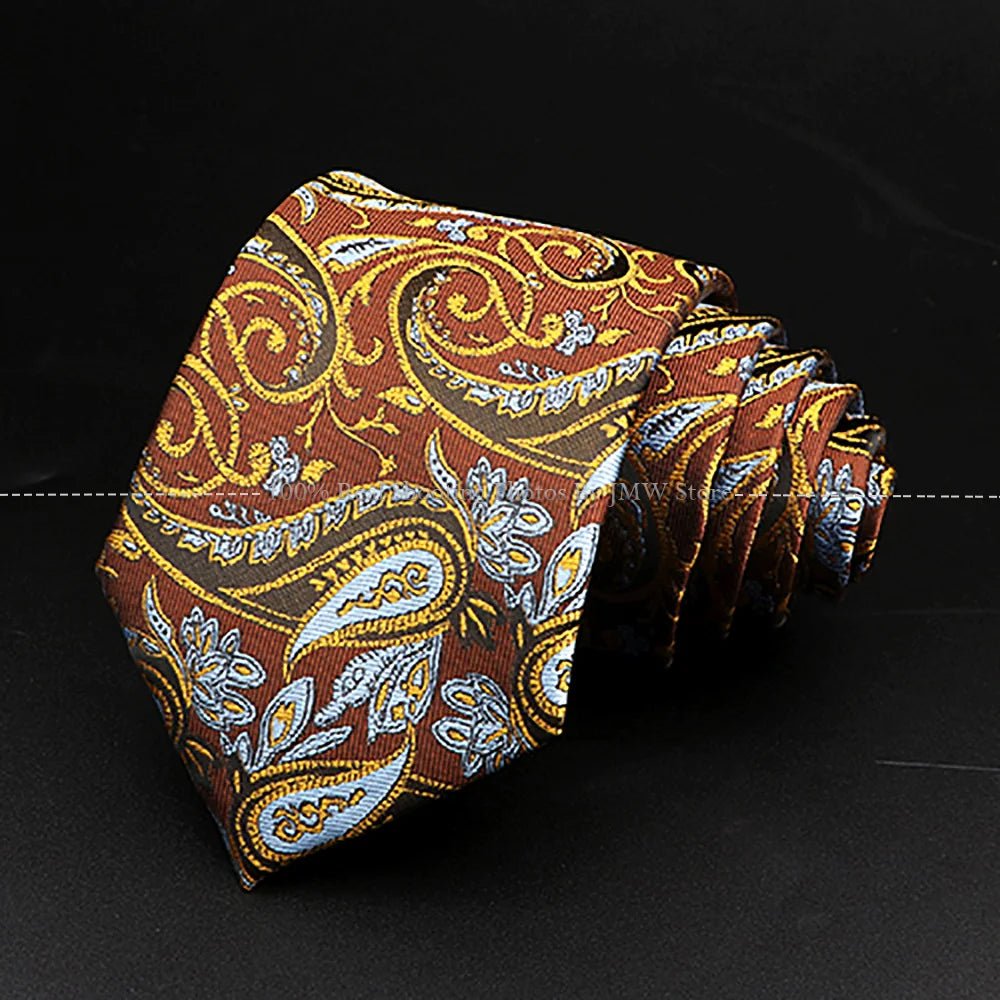 ZONFAZ Fashion Men's 8cm Paisley Floral Neckties for Wedding Party Meeting Business Silk Ties