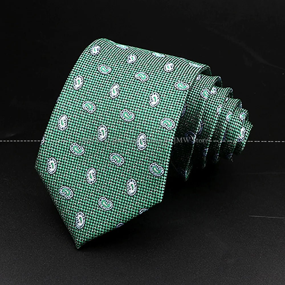 ZONFAZ Fashion Men's 8cm Paisley Floral Neckties for Wedding Party Meeting Business Silk Ties