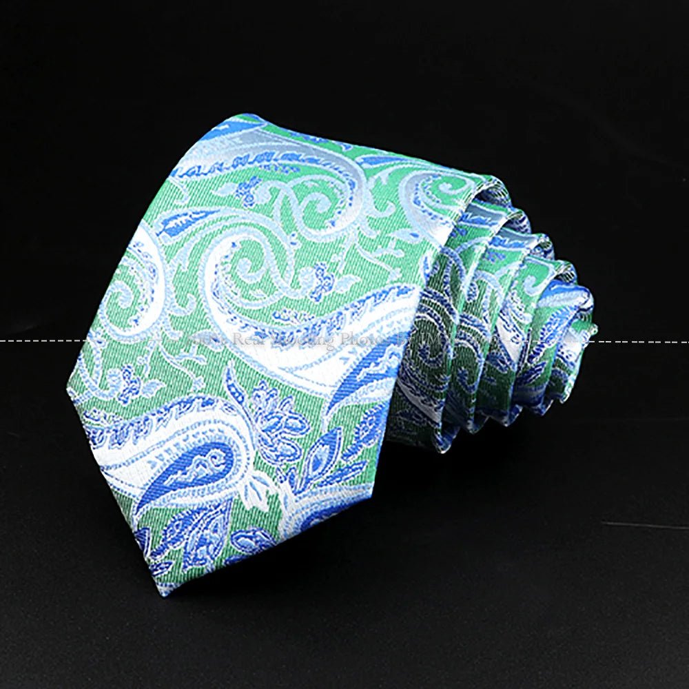 ZONFAZ Fashion Men's 8cm Paisley Floral Neckties for Wedding Party Meeting Business Silk Ties