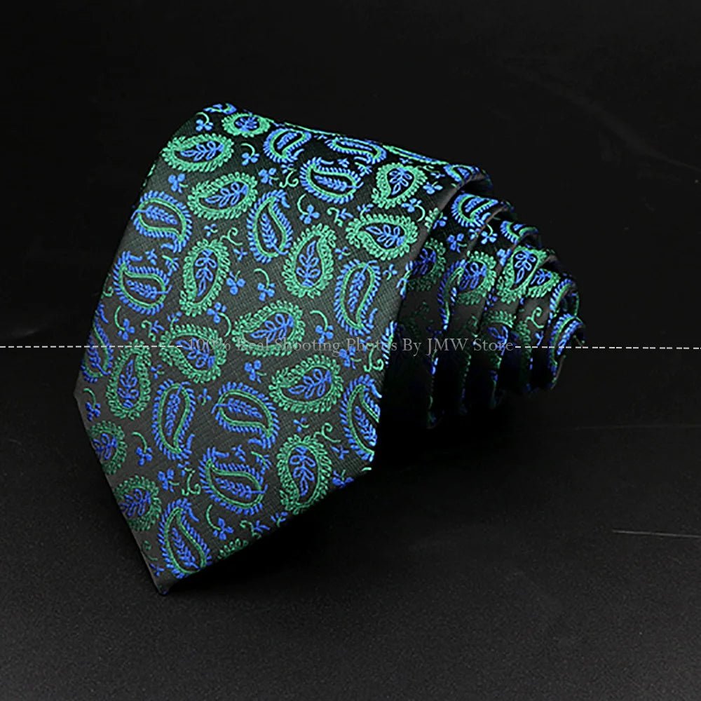 ZONFAZ Fashion Men's 8cm Paisley Floral Neckties for Wedding Party Meeting Business Silk Ties