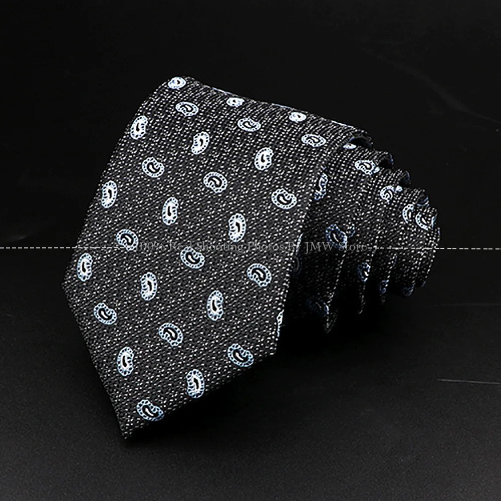 ZONFAZ Fashion Men's 8cm Paisley Floral Neckties for Wedding Party Meeting Business Silk Ties