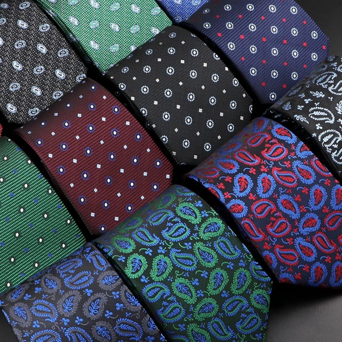 ZONFAZ Fashion Men's 8cm Paisley Floral Neckties for Wedding Party Meeting Business Silk Ties