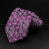 ZONFAZ Fashion Men's 8cm Paisley Floral Neckties for Wedding Party Meeting Business Silk Ties