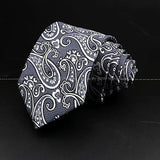 ZONFAZ Fashion Men's 8cm Paisley Floral Neckties for Wedding Party Meeting Business Silk Ties