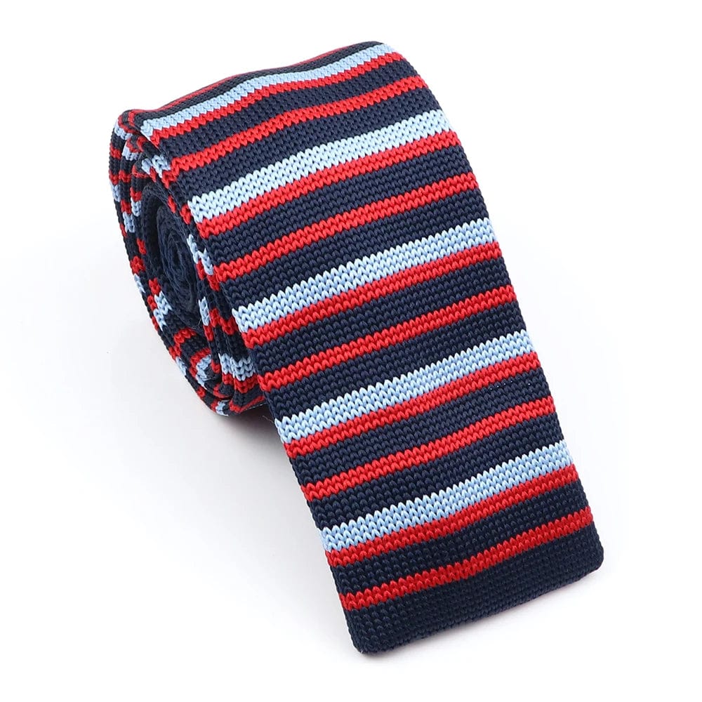 ZONFAZ Fashion Men's Colourful Knitted Tie Skinny Striped Knit Necktie